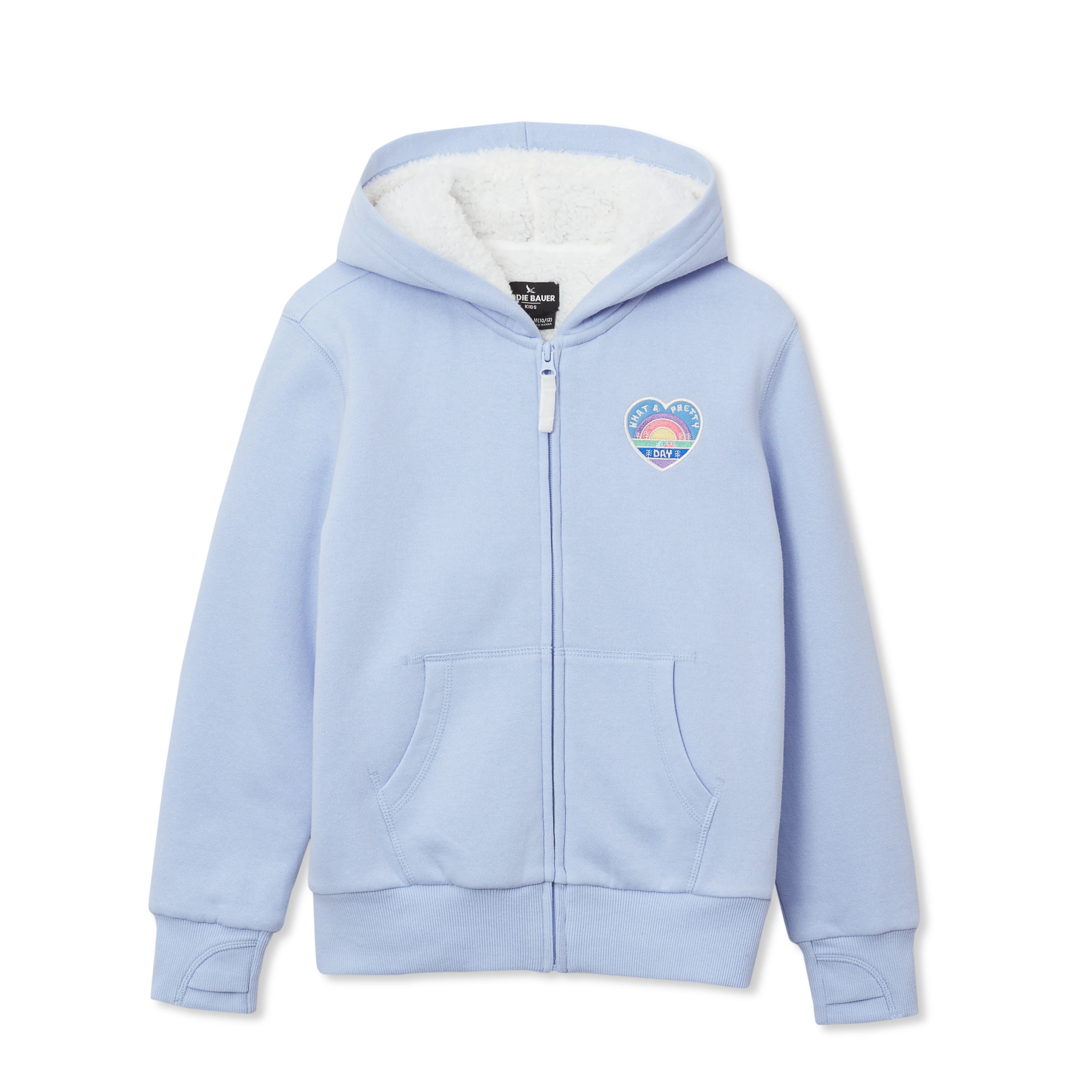 Girls Camp Fleece Faux Shearling-Lined Hoodie