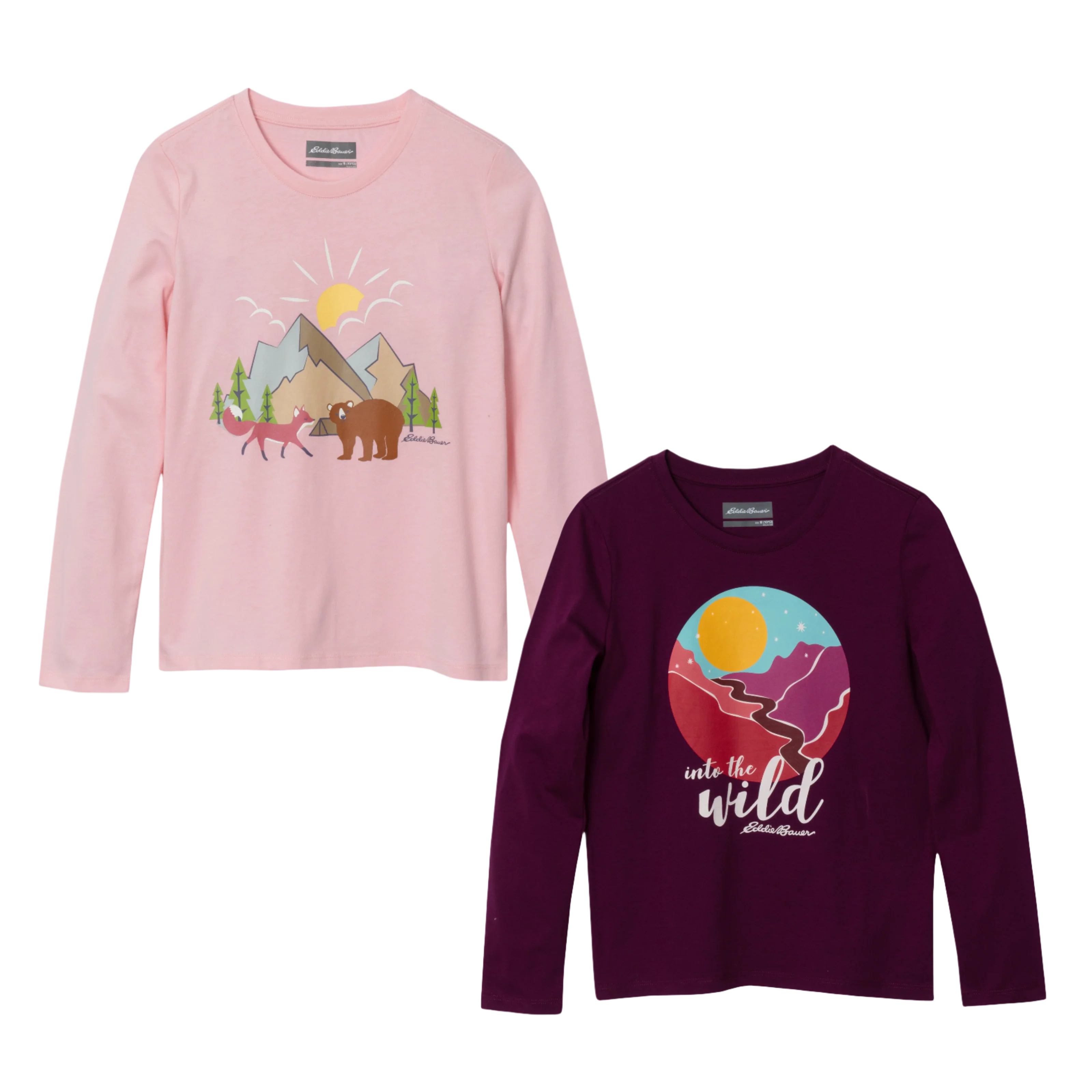 Girls Graphic Long-Sleeve T-Shirt - 2 Pack