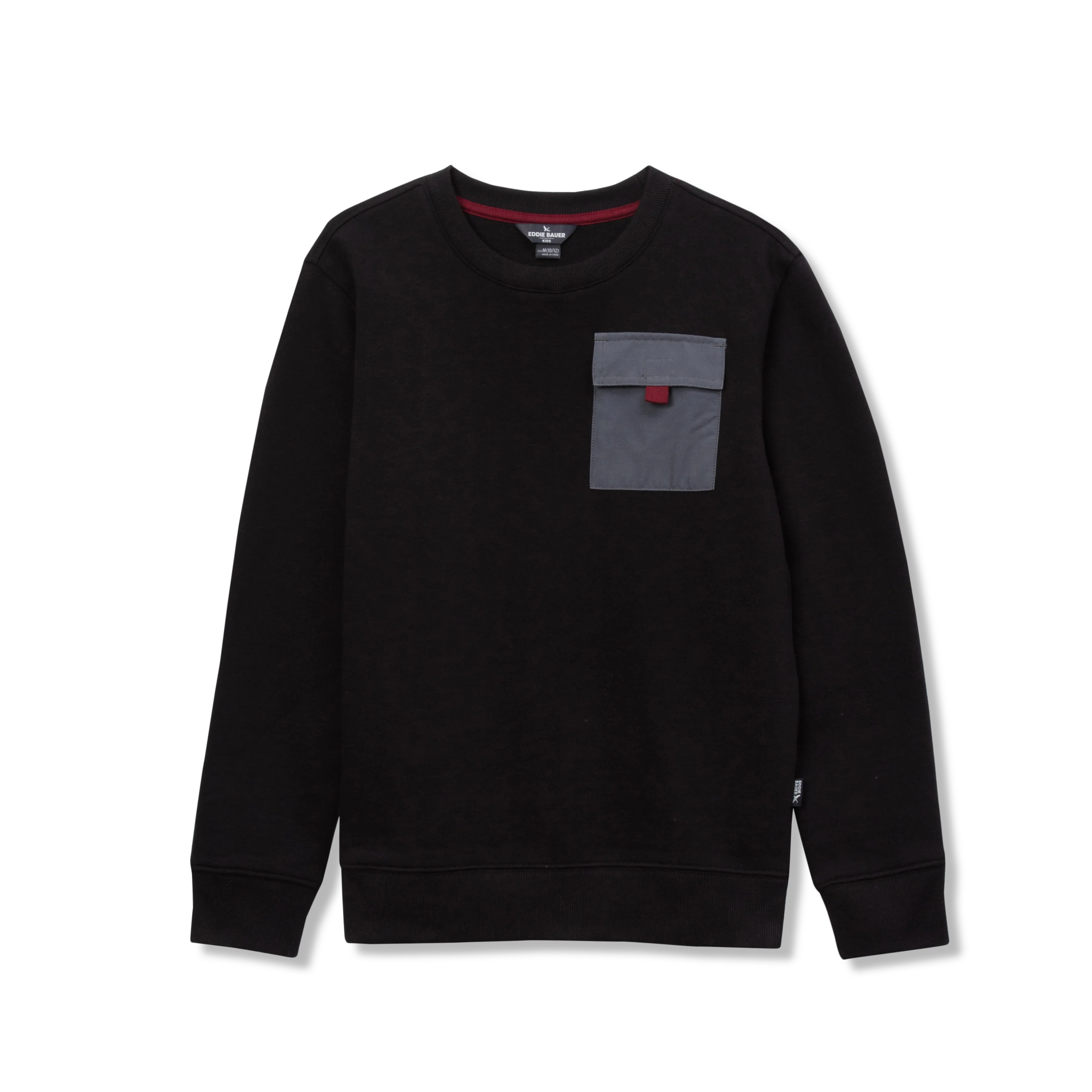 Boys Camp Fleece Pocket Crewneck