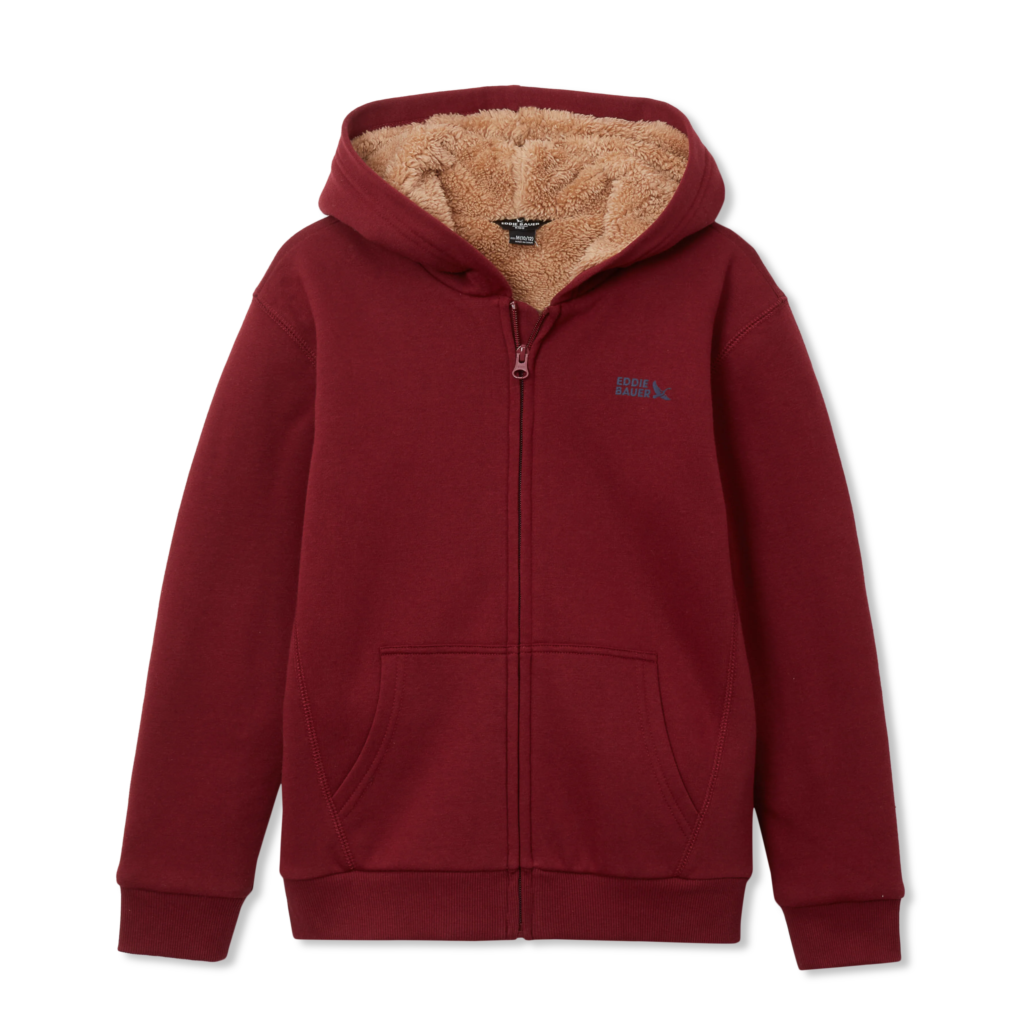 Boys Camp Fleece Faux Shearling-Lined Hoodie